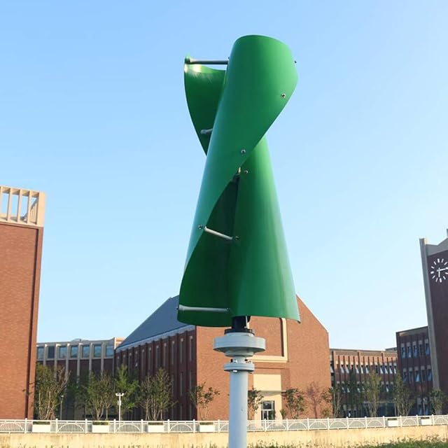 600W 400W Vertical Wind Turbine Permanent Magnet Generator 3 Phase 12V 24V 48V Axis Coreless Wind Generator with MPPT Controller (48V, 600W-Green Color) Recensie