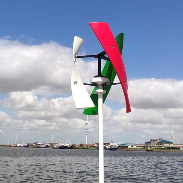 Free Energy 600w Vertical Wind Turbine Generator 3 Blades 12v 24v 48v 300RPM With MPPT Controller Windmill (Multi Color, 48V / 600W) Recensie