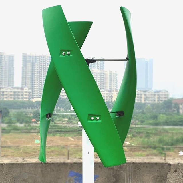 Free Energy 600w Vertical Wind Turbine Generator 3 Blades 12v 24v 48v 300RPM With MPPT Controller Windmill (Green Color, 24V / 600W) Recensie