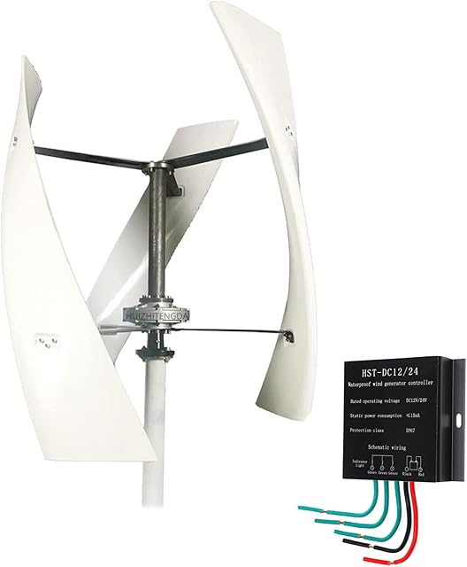 8000W Vertical Wind Turbine Generator Windmill, 5 Blades 12V/24V/48V Charge Controller for Marine Ship/Camping/Home Use Recensie