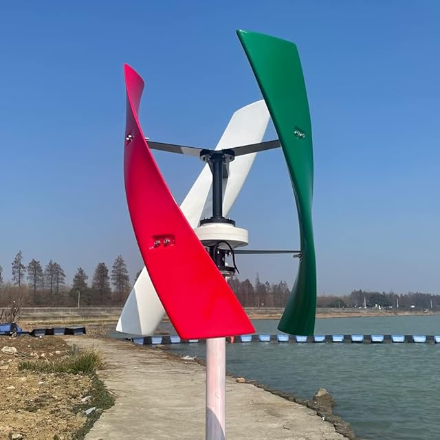 800W Vertical Wind Turbine 12V 24V 48V Permanent Maglev Wind Generator Kit with MPPT Controller 3 Blades for Garden Terrace Marine Motor Home Chalet Boat (24V Multicolor) Recensie