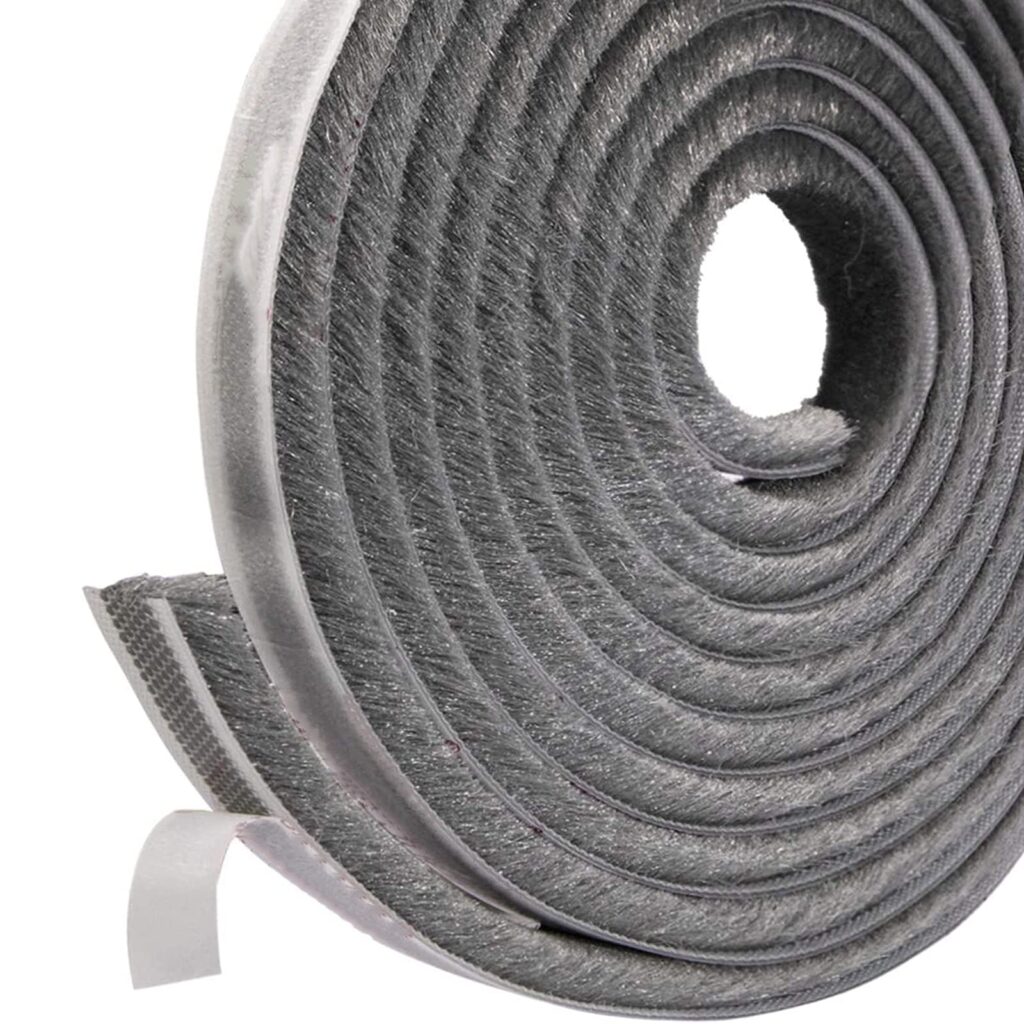Dense gray foam roll for insulation and cushioning with adhesive backing.