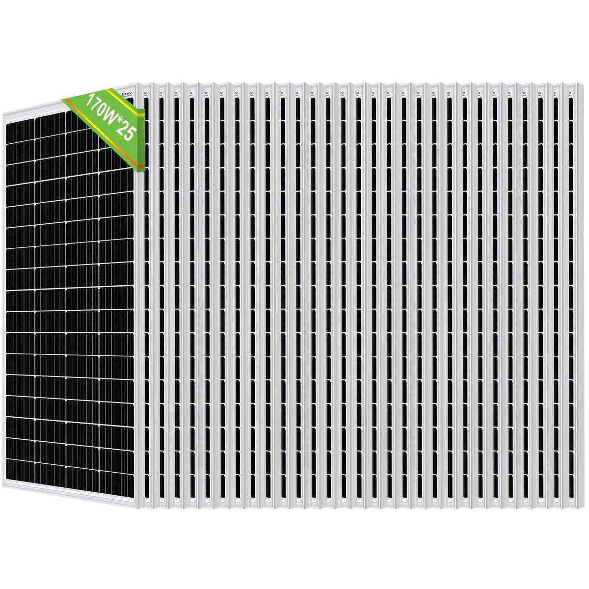 ECO-WORTHY 120W 12V Monokristallijn Zonnepaneel Kit: 120W Mono Zonnepaneel, 30A Solar Laadregelaar, 5 m Zonnekabel, Z Stijl Montage Beugels, geschikt voor camper/boot/caravan