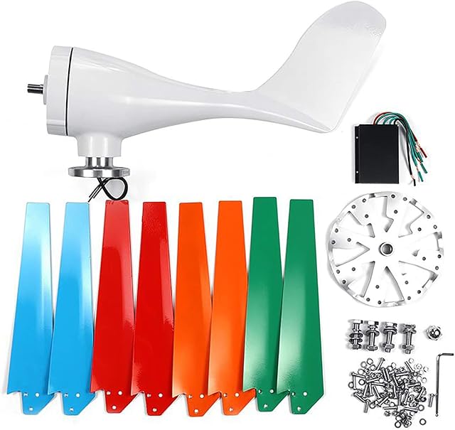 Horizontal Wind Generator Wind Turbines Generator 24V 8 Blades Windmill Energy Turbines Charge for Home Camping Built-in Controller-400w Recensie